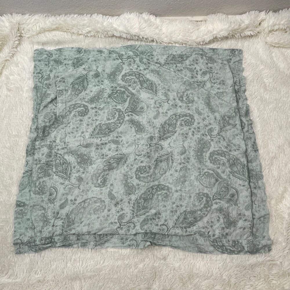 Restoration Hardware Paisley Euro Sham Green French Country Linen 27"x 28.5" One